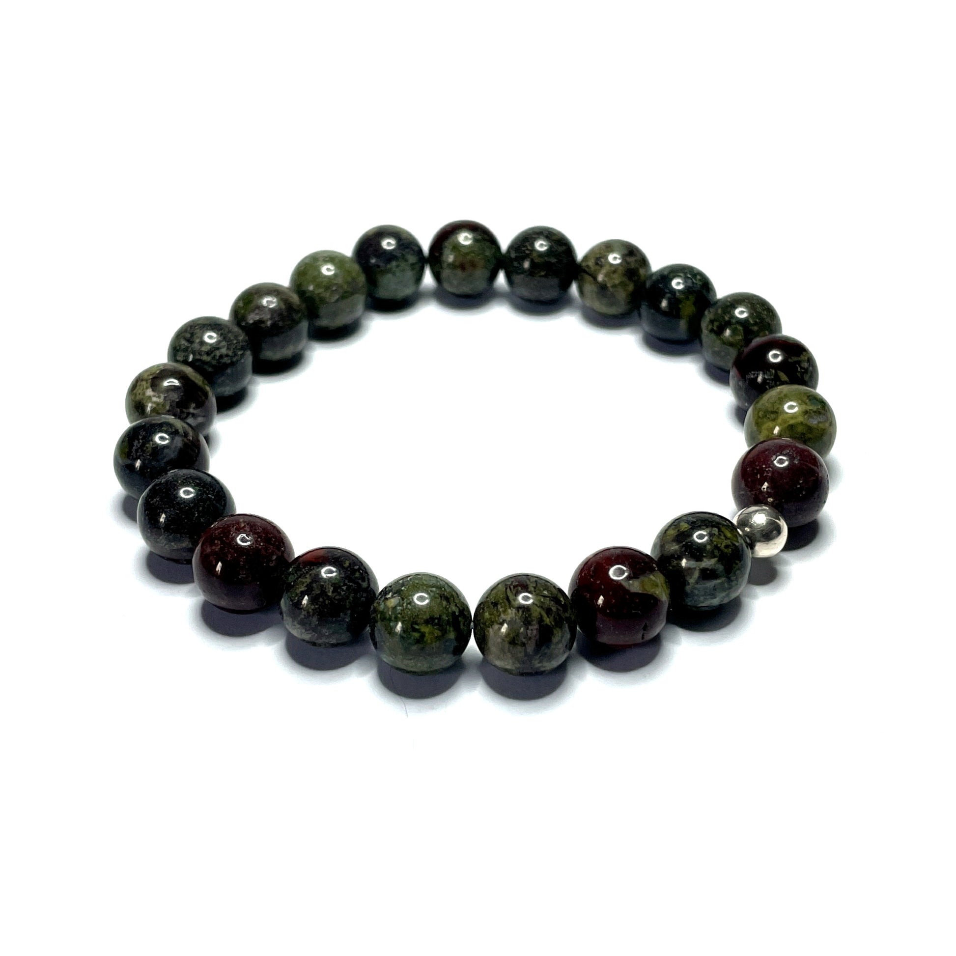 Dragons blood jasper beaded stretch bracelet