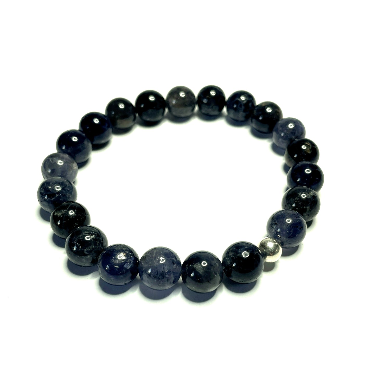 Iolite Beaded Stretch Bracelet