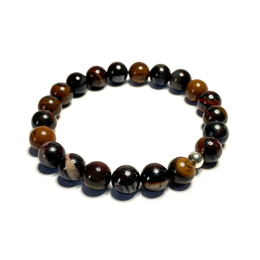 10mm Red Iron Tiger's Eye Bracelet