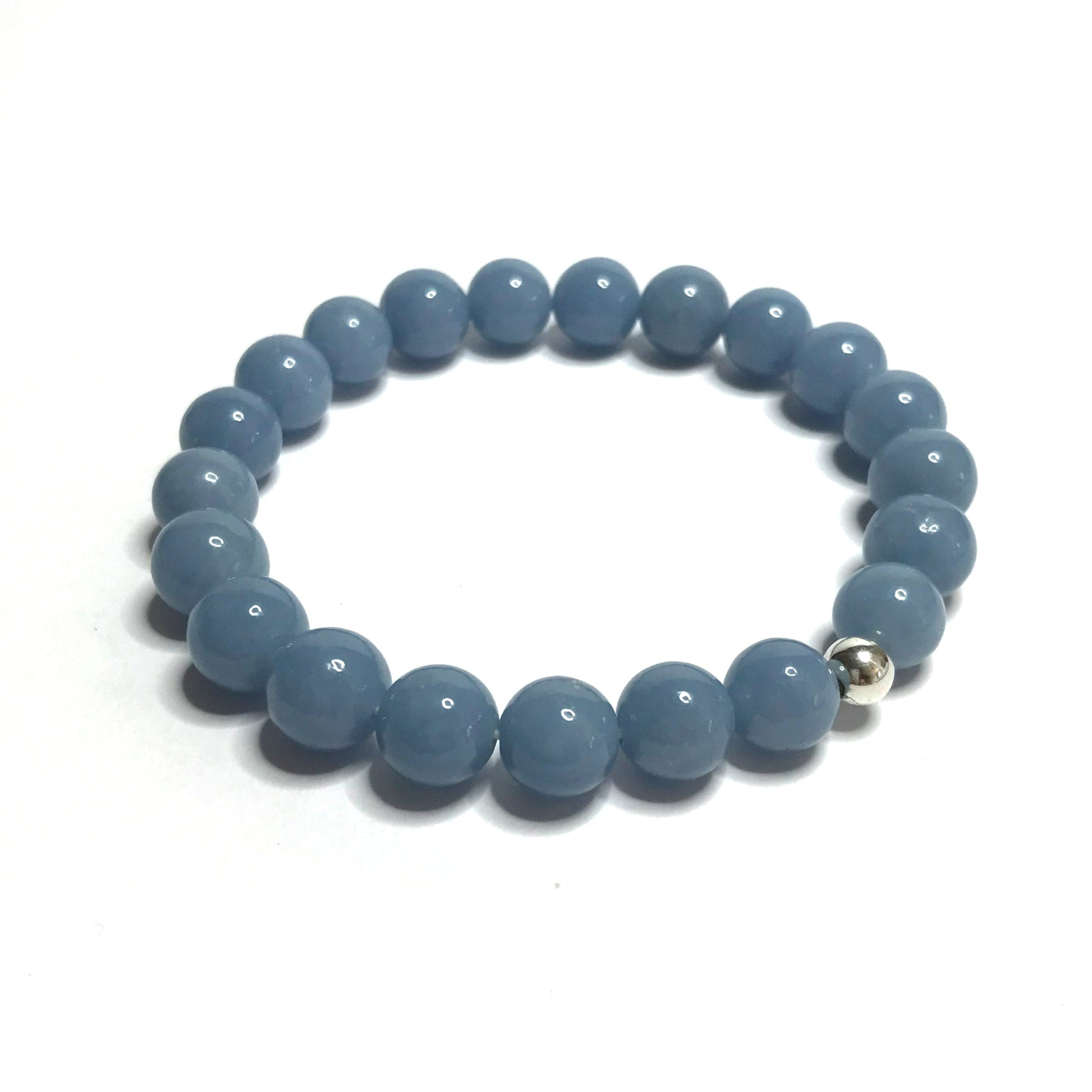 Angelite beaded stretch bracelet