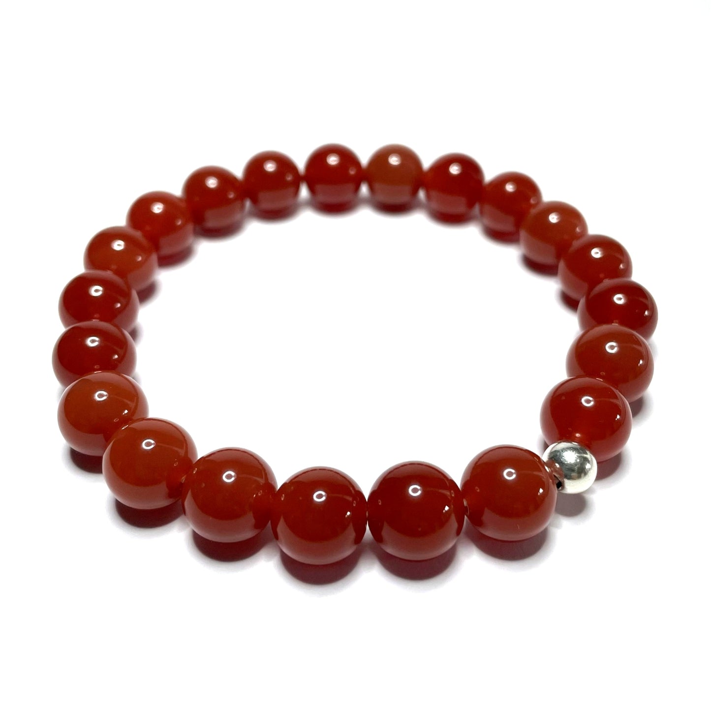 Carnelian beaded stretch bracelet