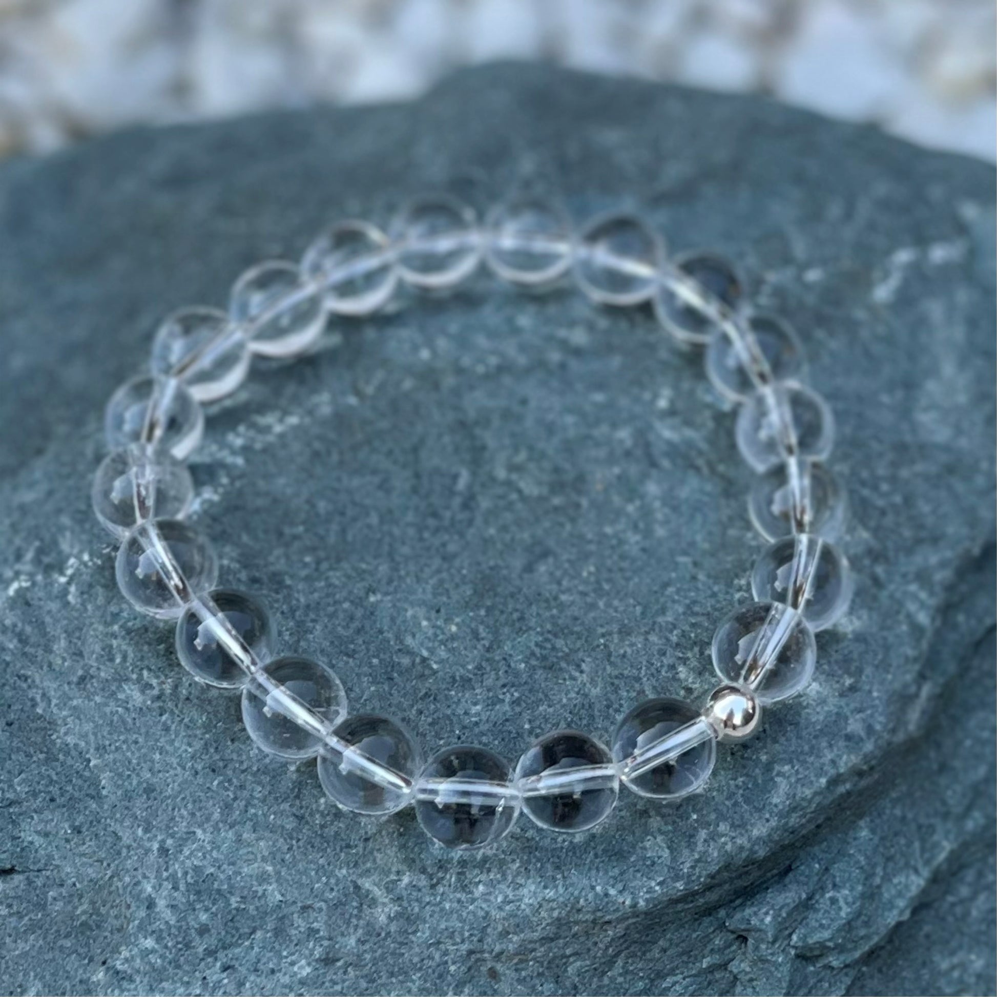Clear quartz beaded bracelet