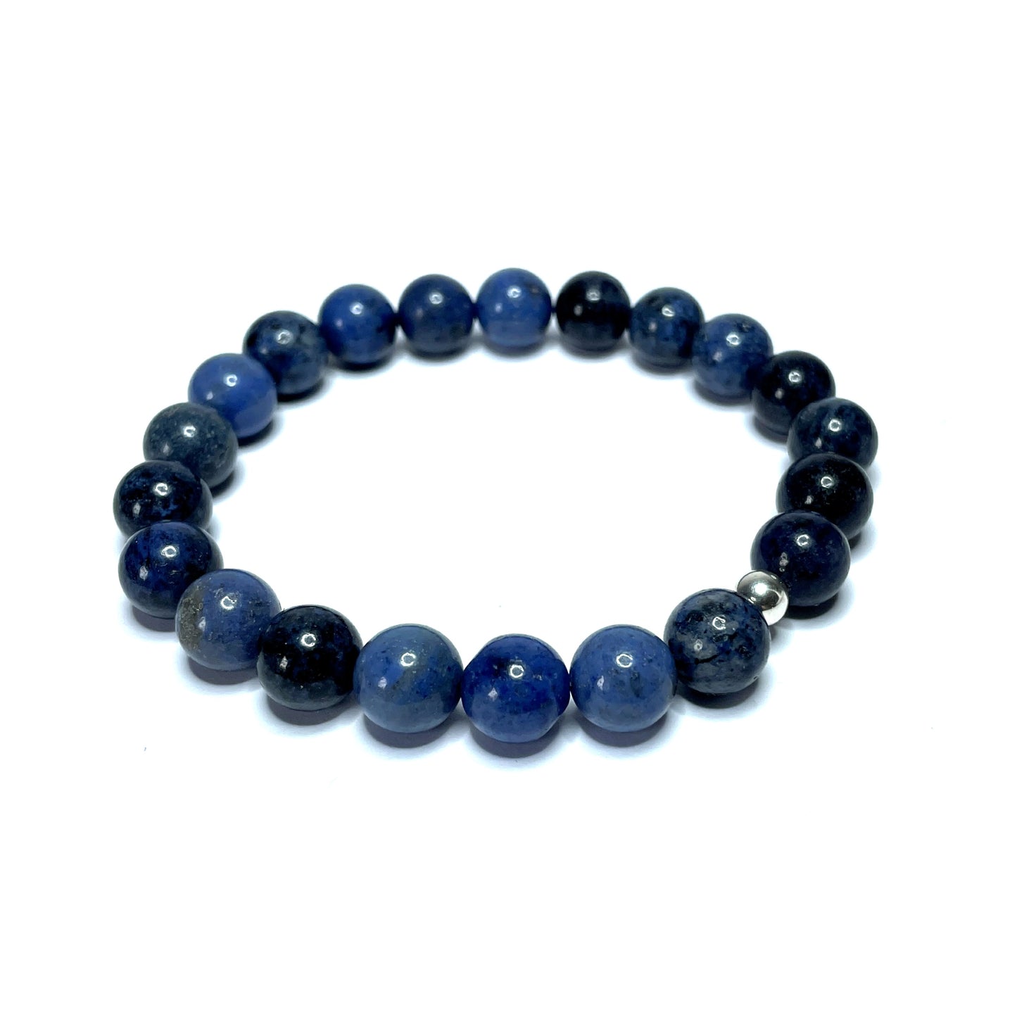 Dumortierite beaded stretch bracelet