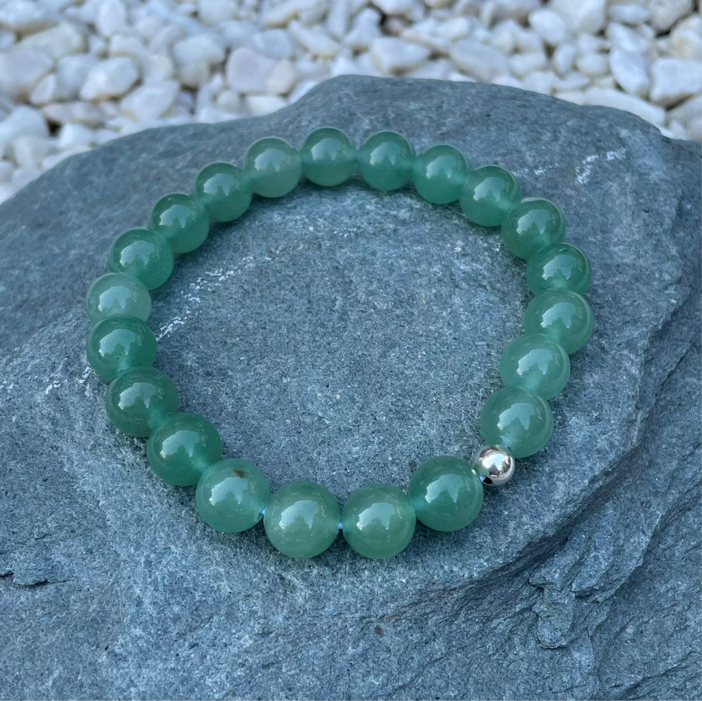 Green aventurine beaded bracelet
