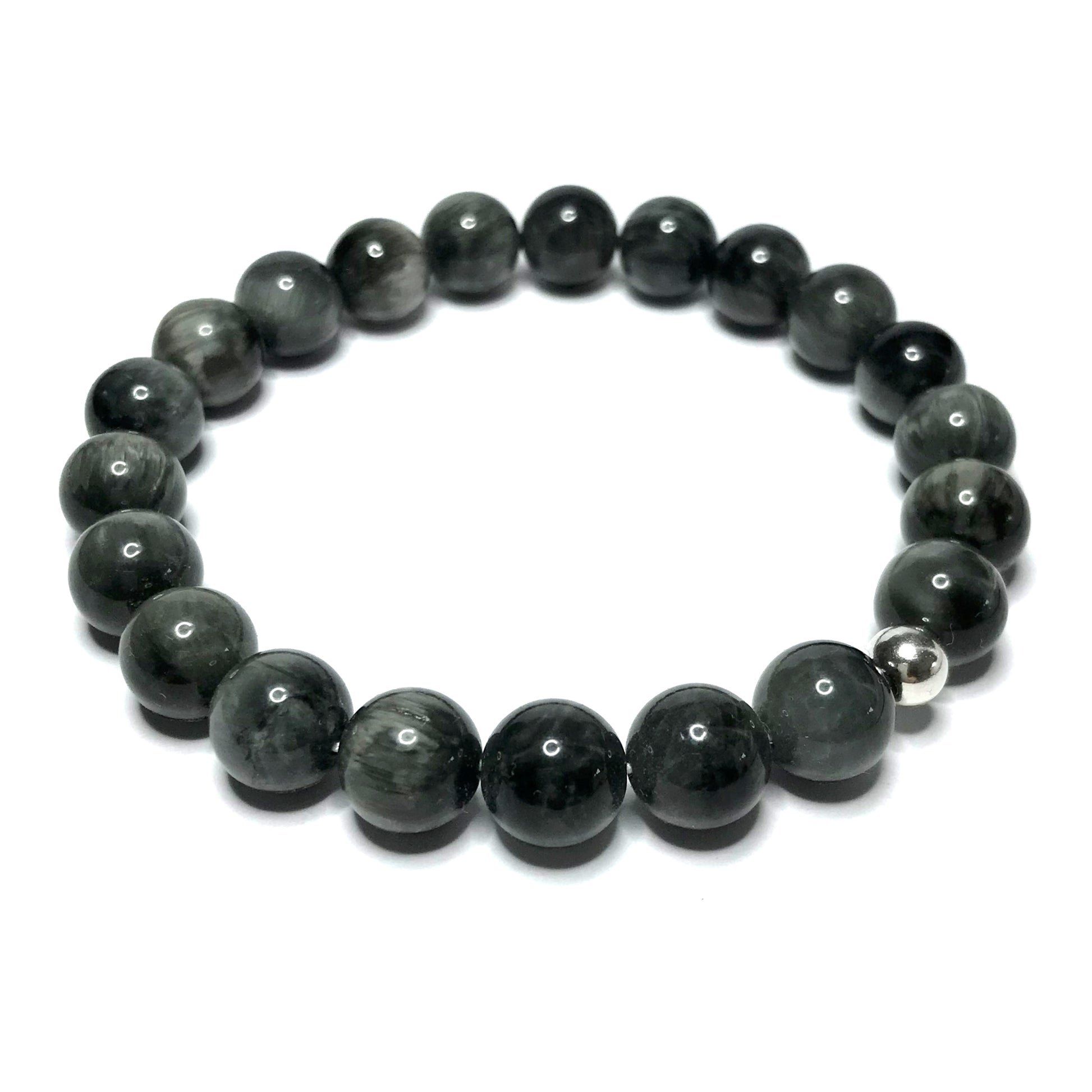 Hawk Eye Beaded Stretch Bracelet