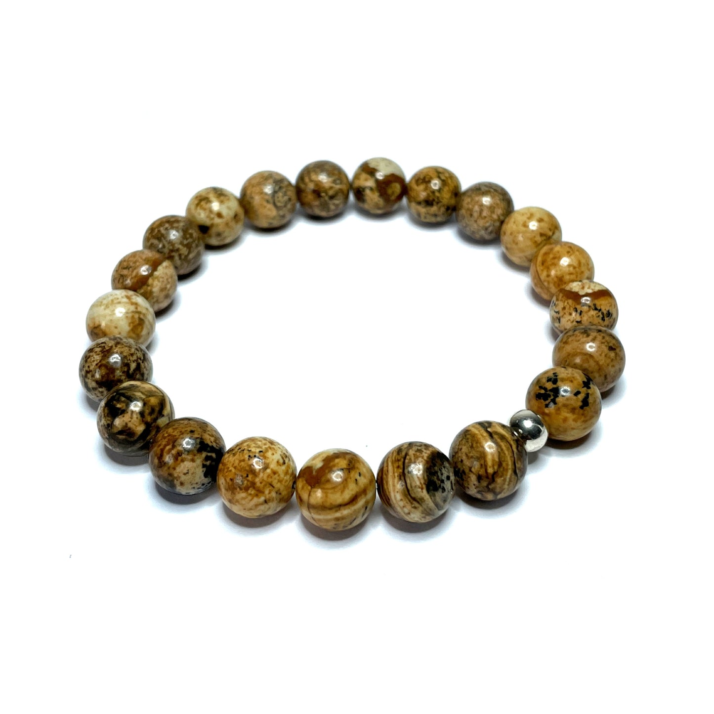 Picture Jasper Beaded Stretch Bracelet