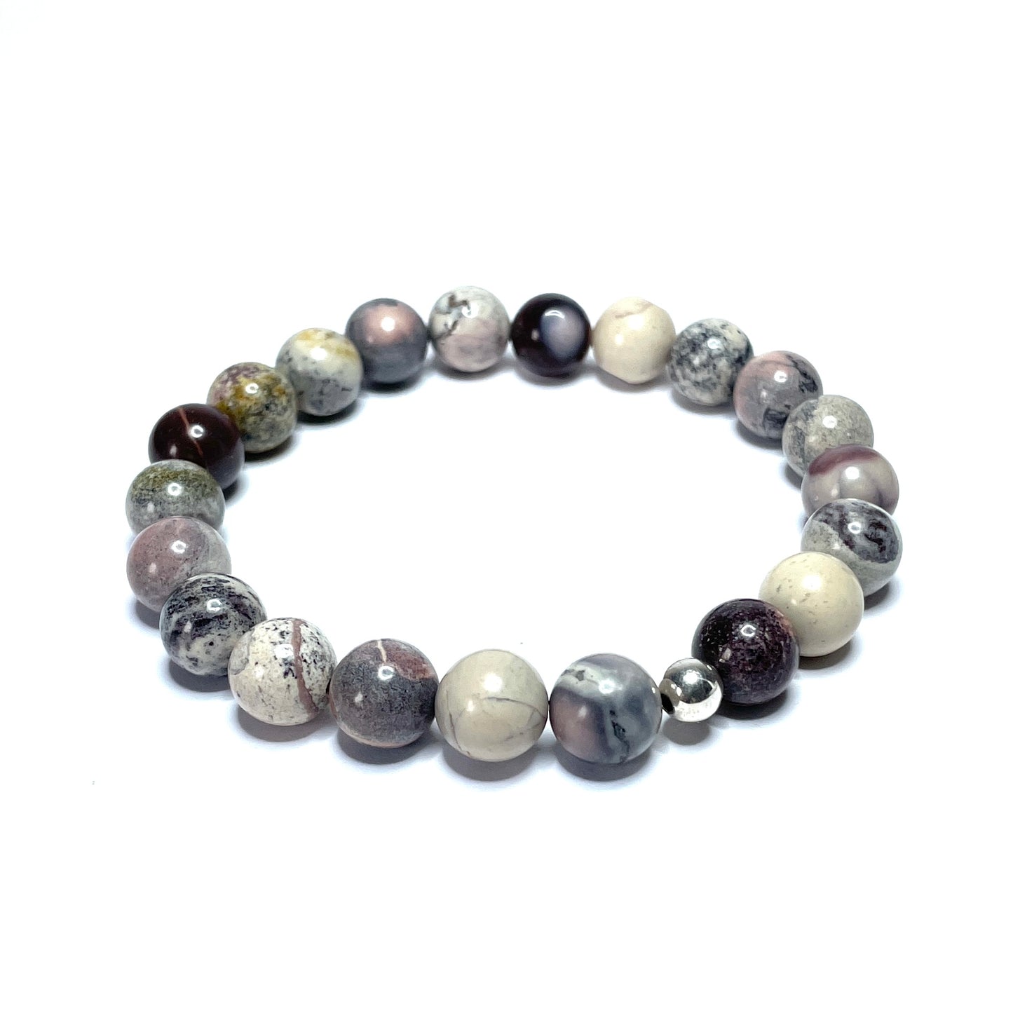 Porcelain Jasper Beaded Stretch Bracelet