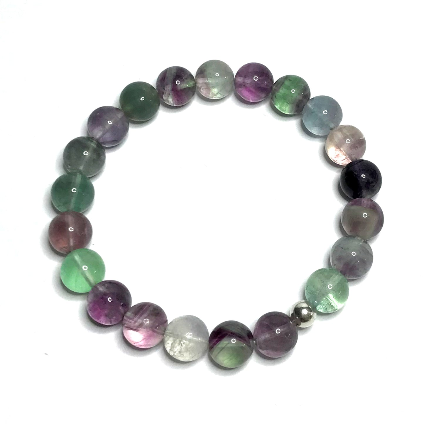 Rainbow fluorite beaded bracelet