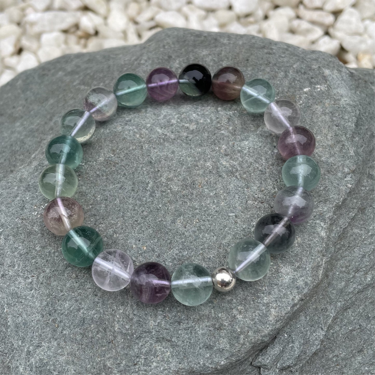 Rainbow fluorite crystal bracelet