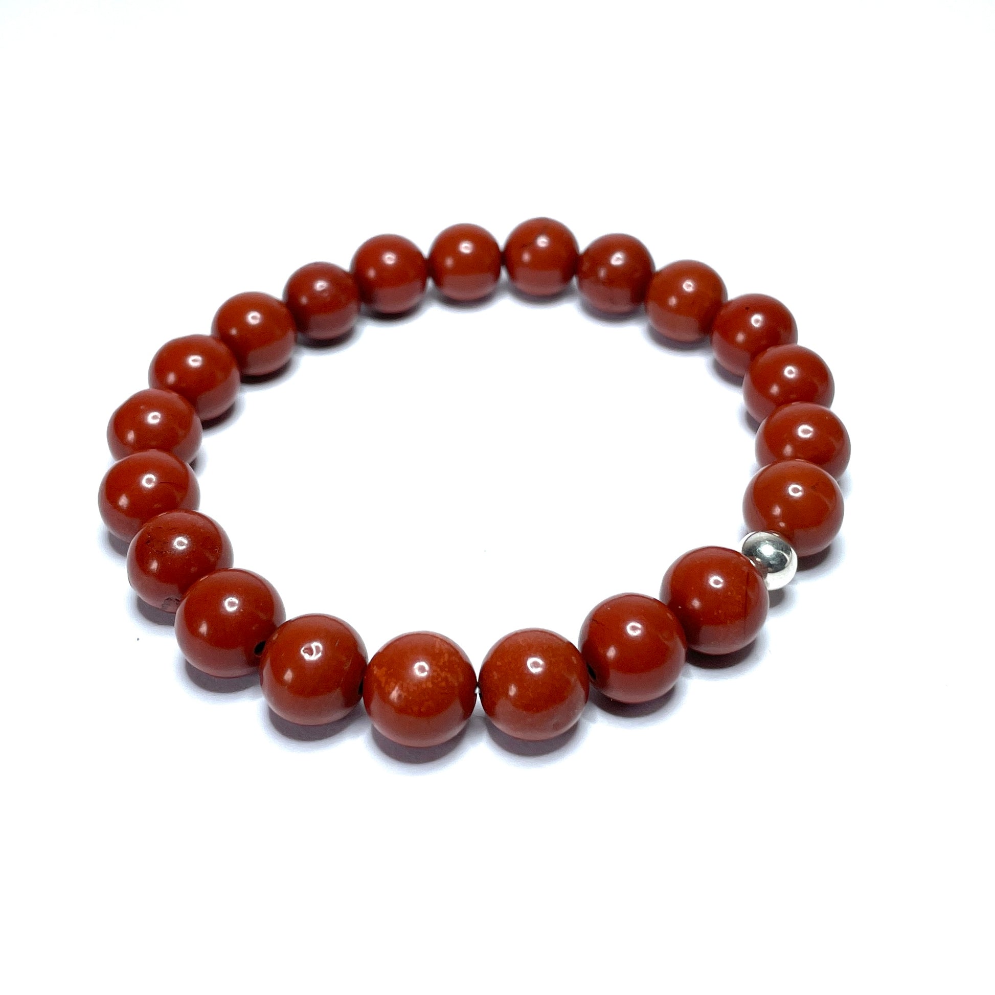 Red Jasper Beaded Stretch Bracelet