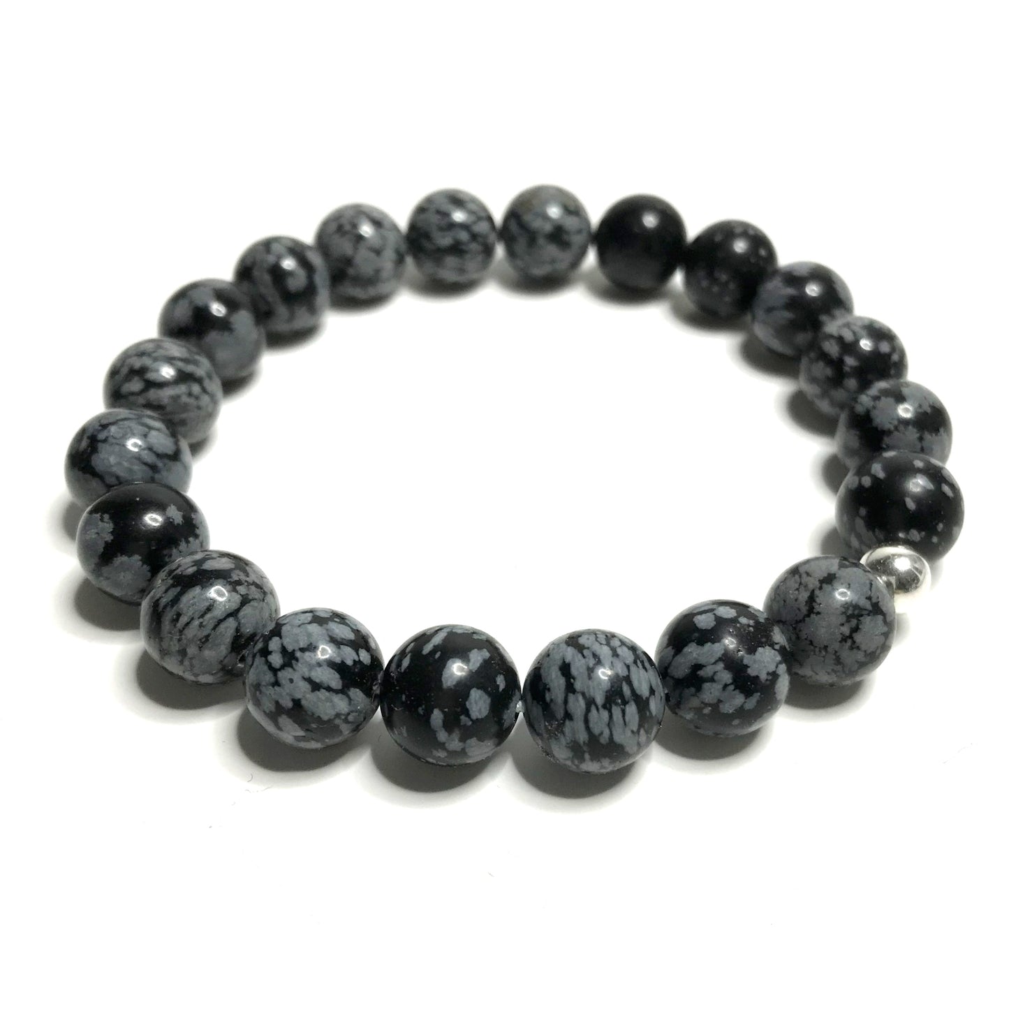 10mm Snowflake obsidian bracelet