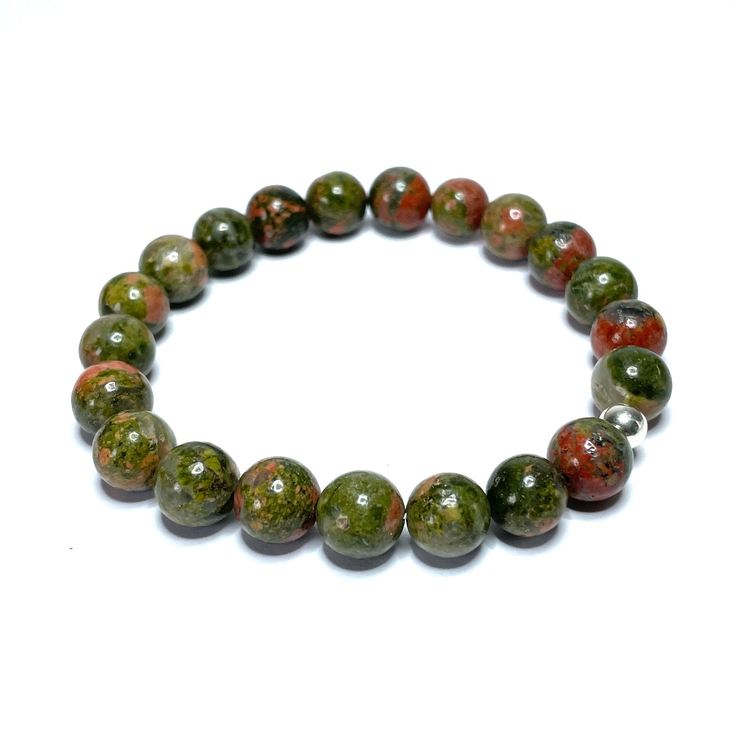 Unakite Beaded Stretch Bracelet