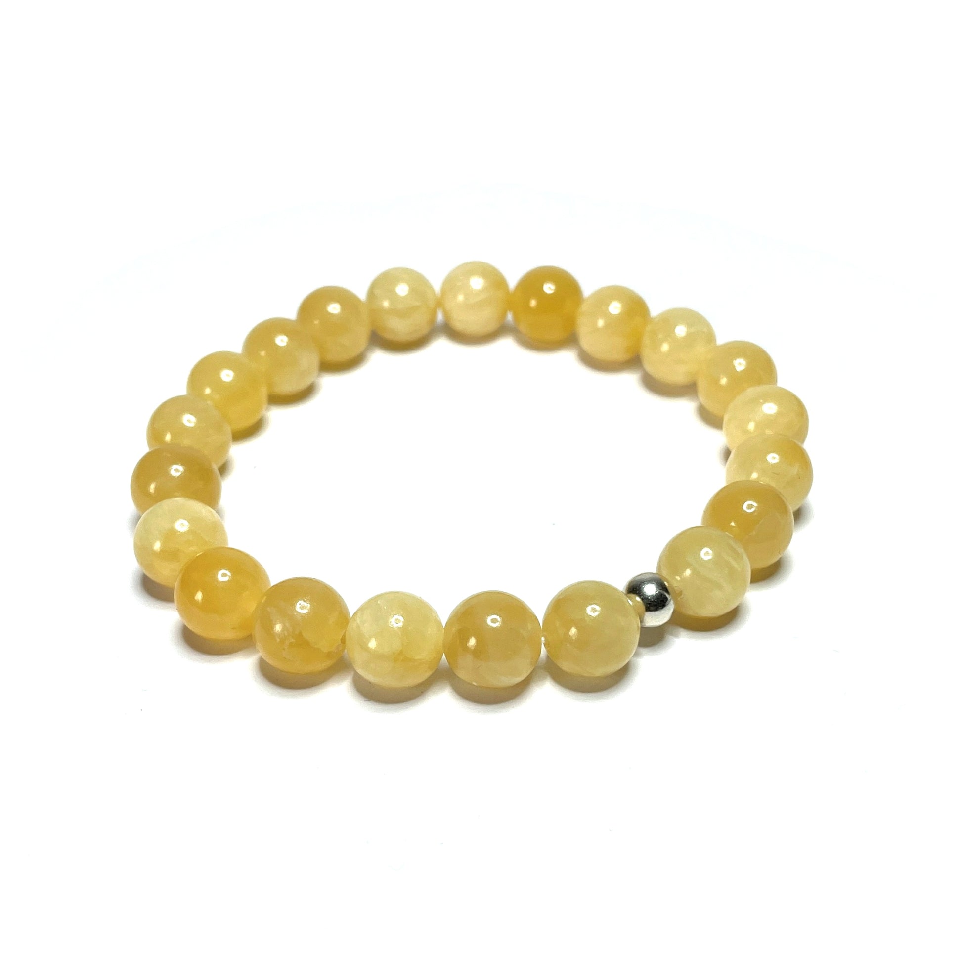 Yellow Calcite Beaded Stretch Bracelet