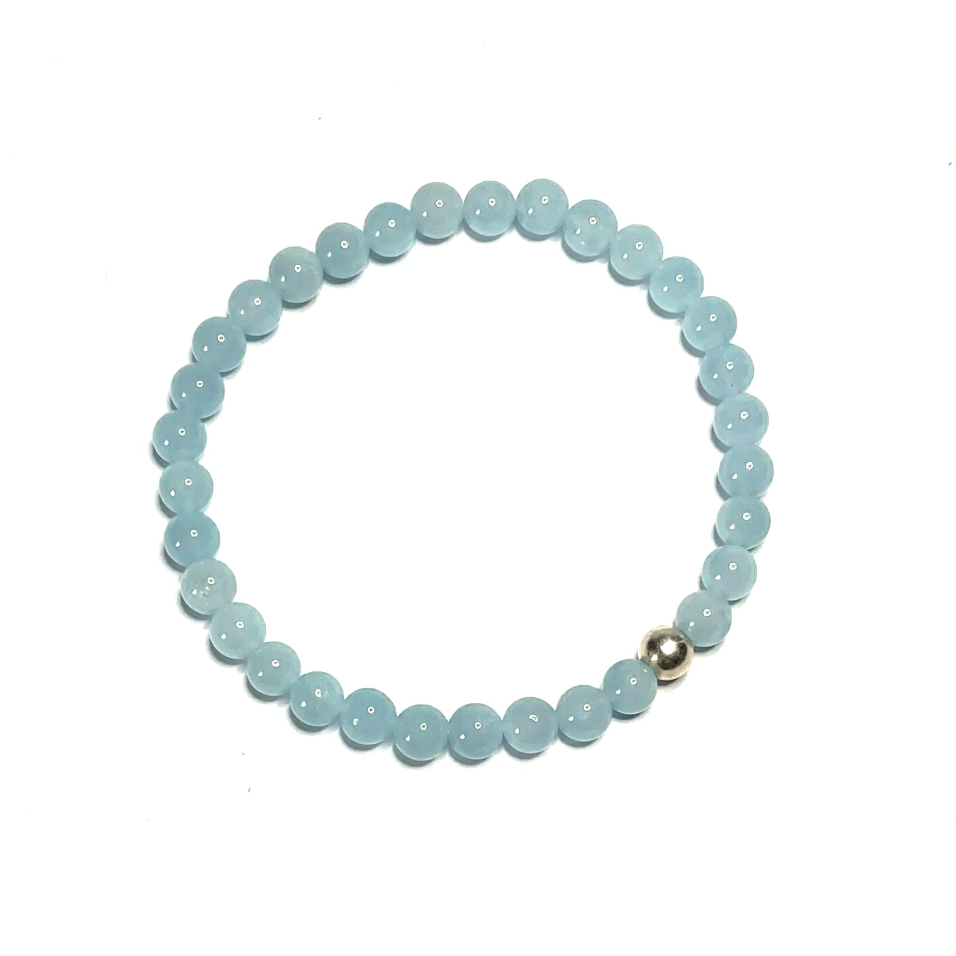 6mm Aquamarine gemstone bracelet