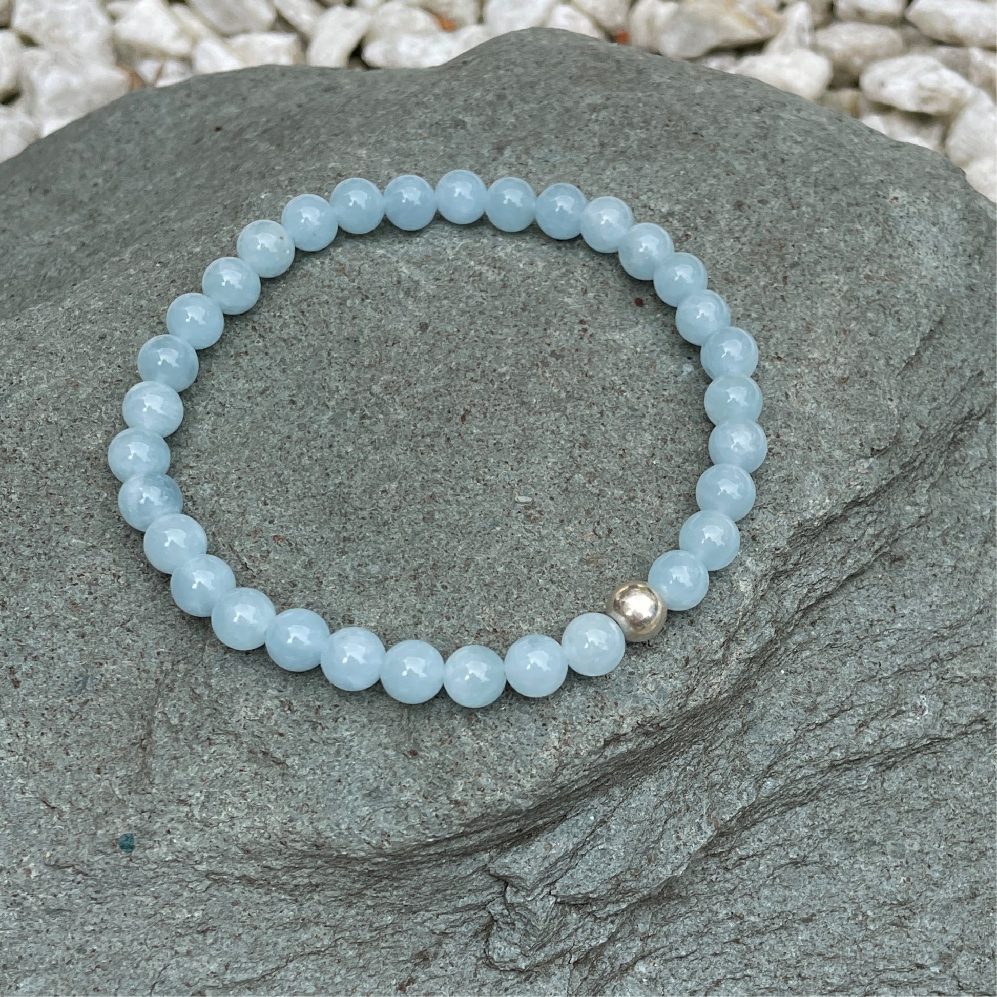 6mm Aquamarine crystal bracelet