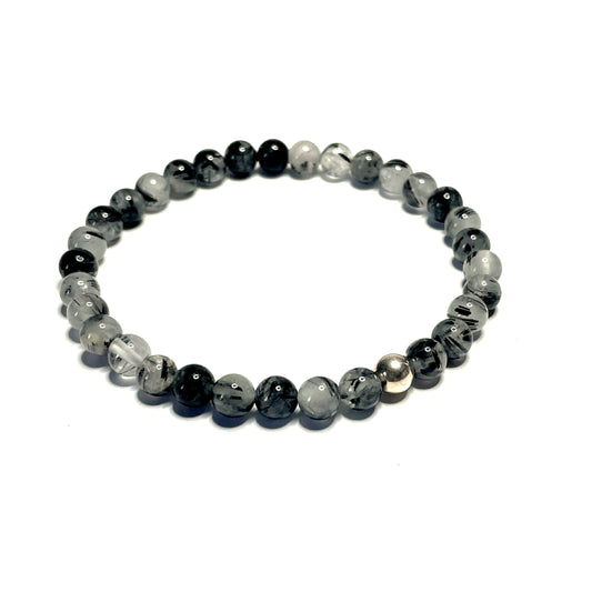 6mm Tourmalinated Quartz Bracelet