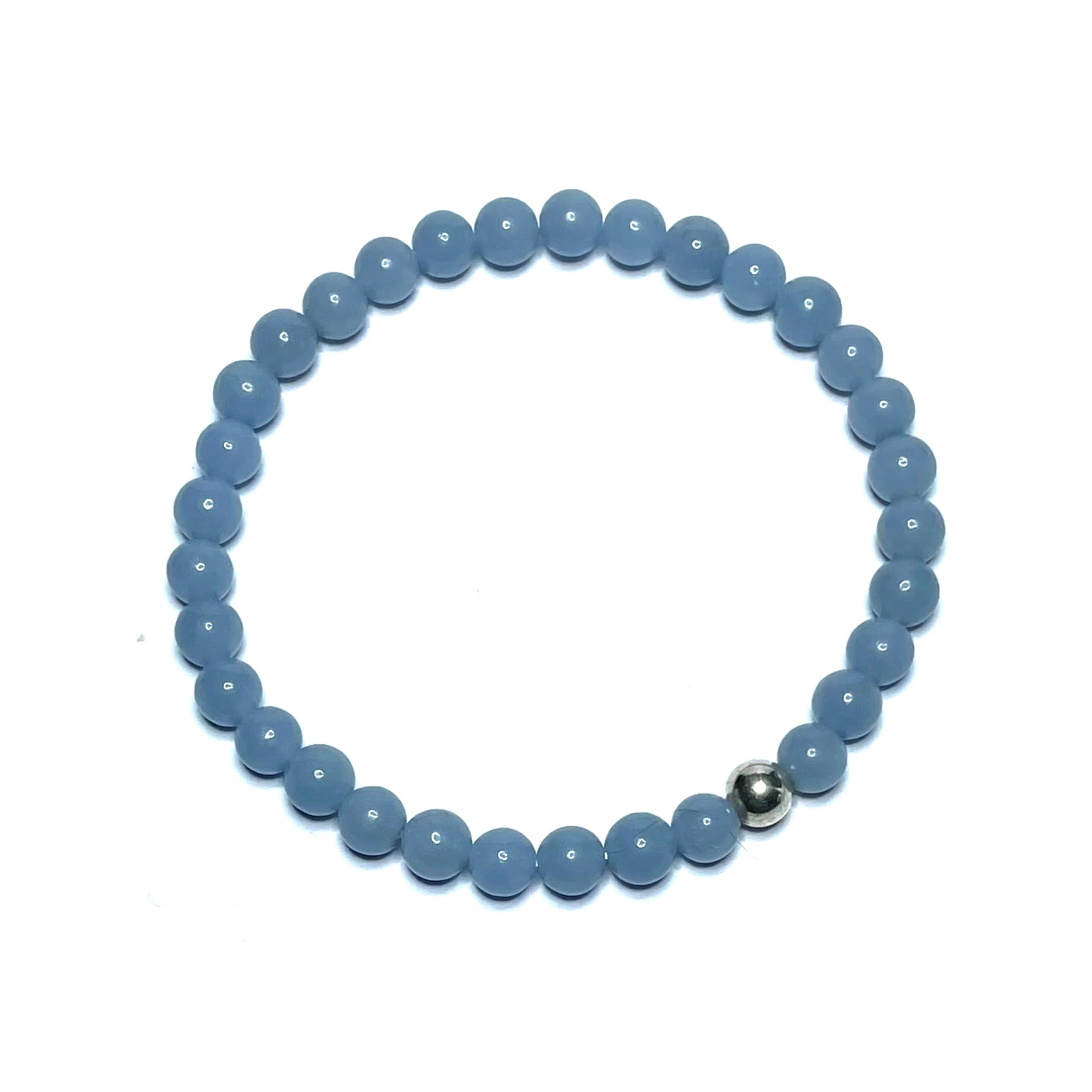 Pale blue gemstone bead bracelet