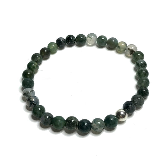 6mm Moss Agate Bracelet