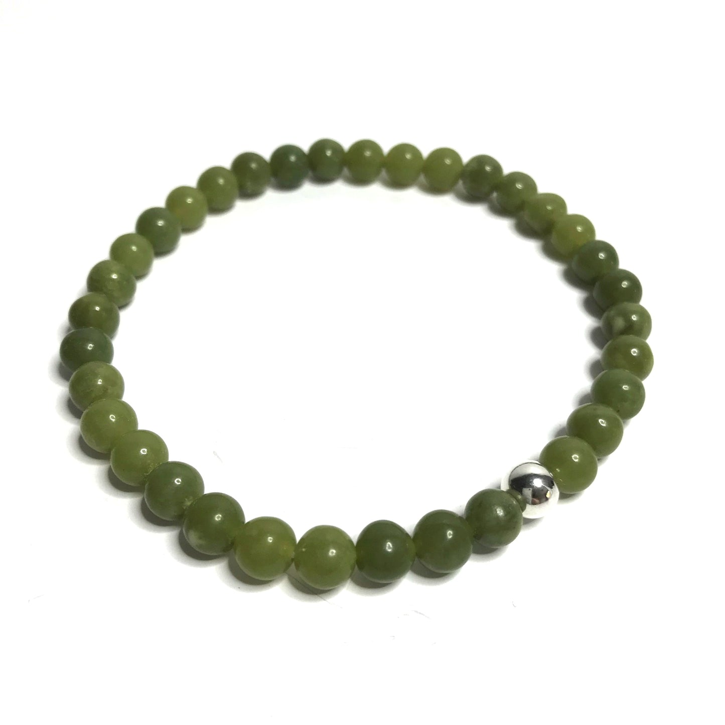 Nephrite Jade Bead Bracelet