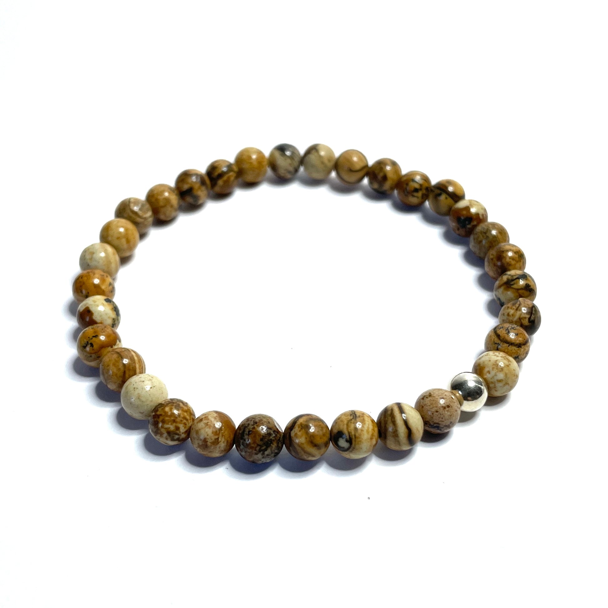 Picture Jasper Bead Bracelet