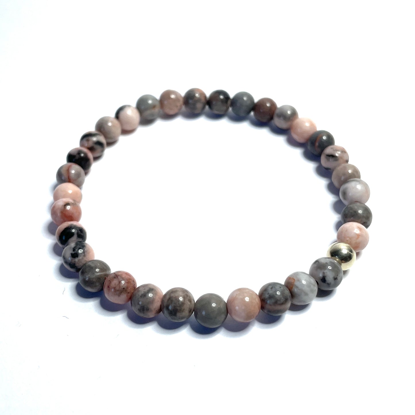 Pink Zebra Jasper Bead Bracelet