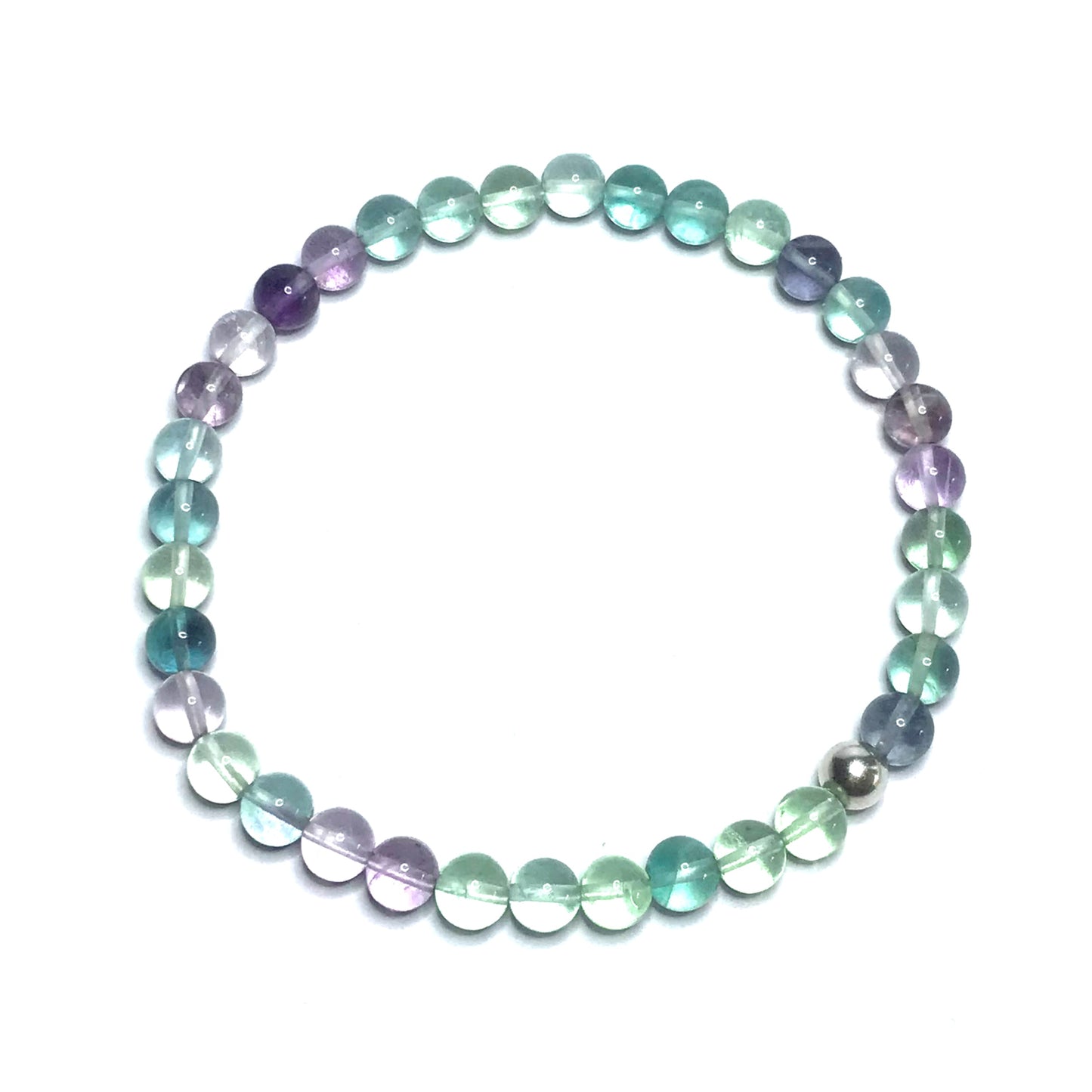 Rainbow fluorite bead bracelet