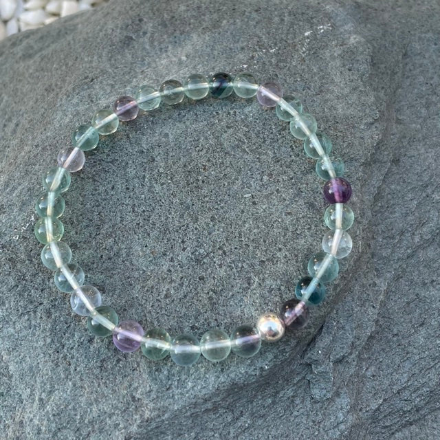 Rainbow fluorite gemstone bracelet