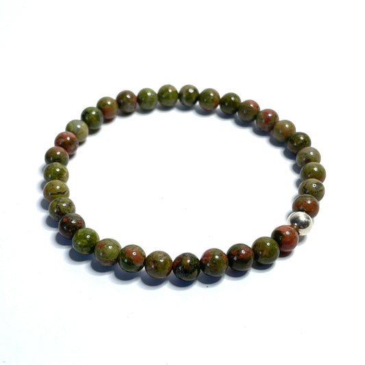 6mm Unakite bracelet