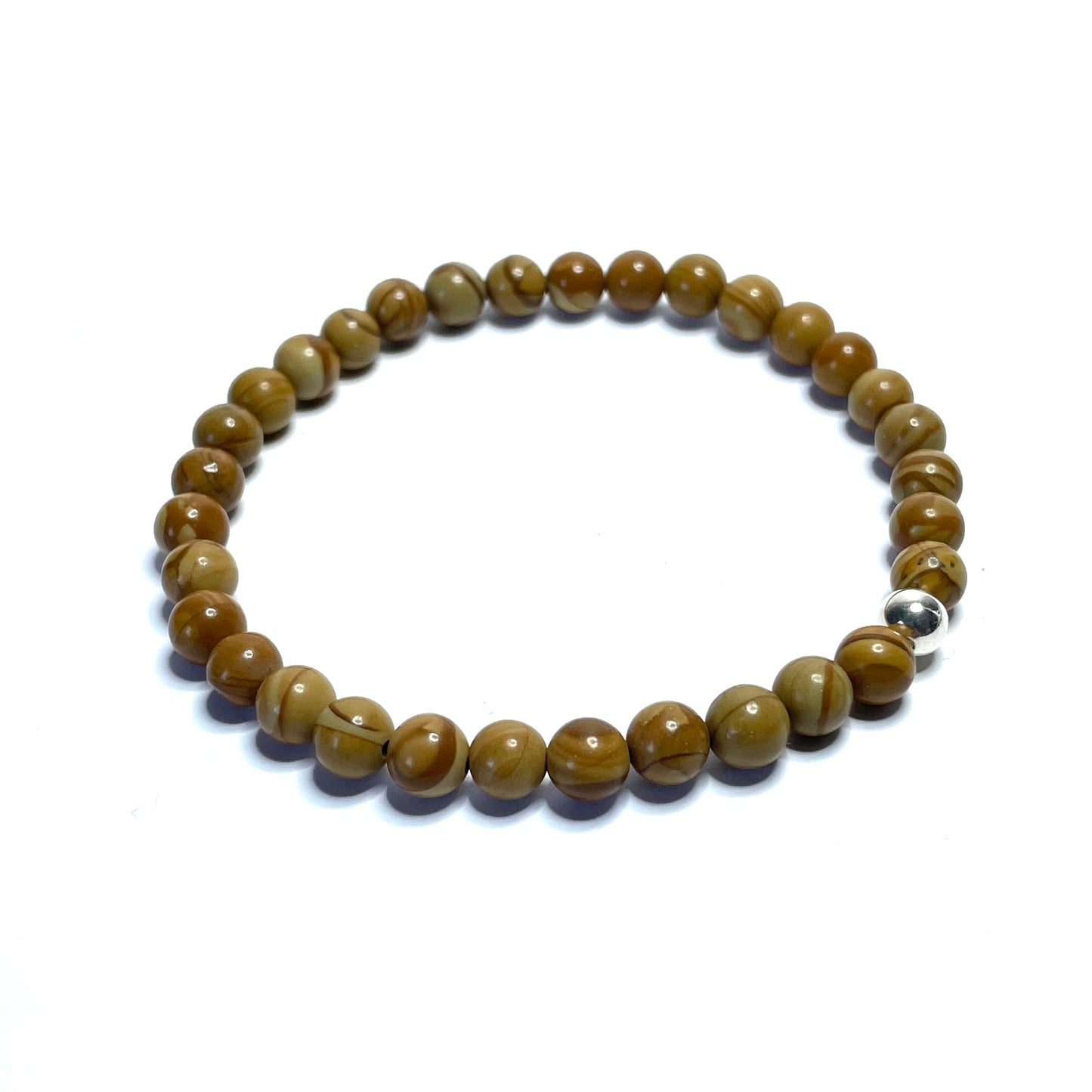 6mm Wood grain jasper bracelet