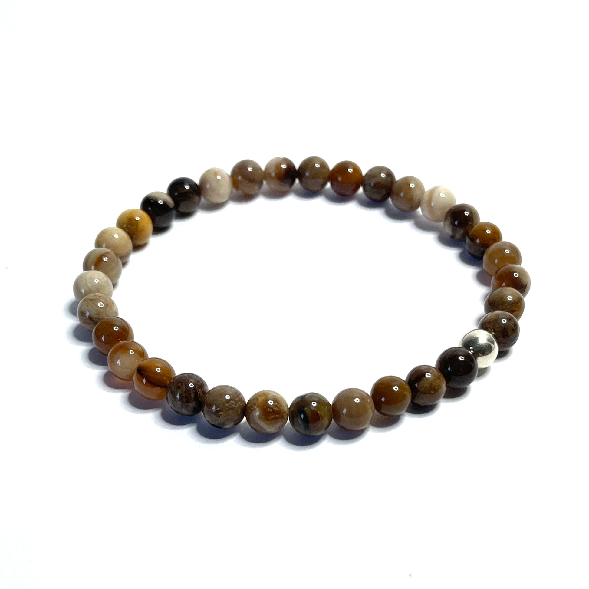 Wood Jasper Bead Bracelet