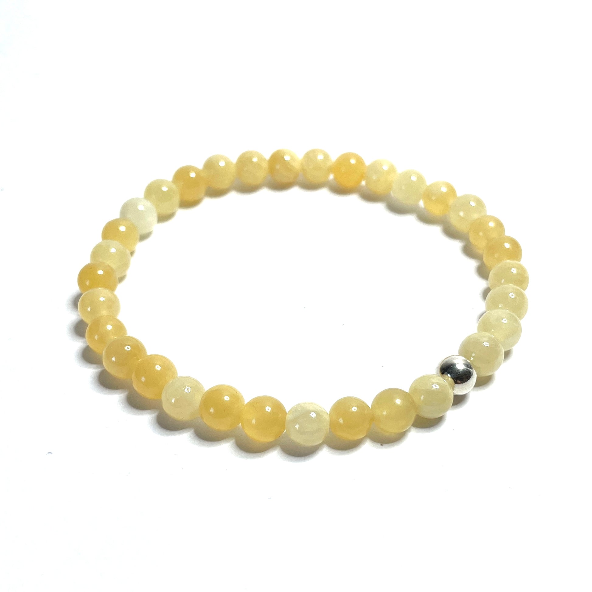 Yellow Calcite Bead Bracelet