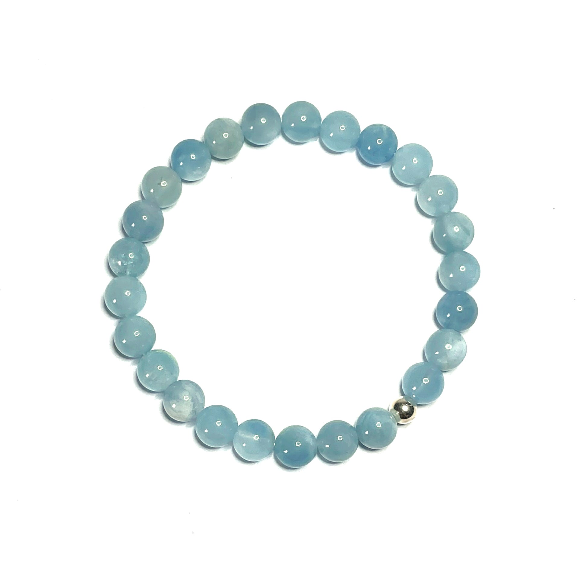 8mm Aquamarine gemstone bracelet