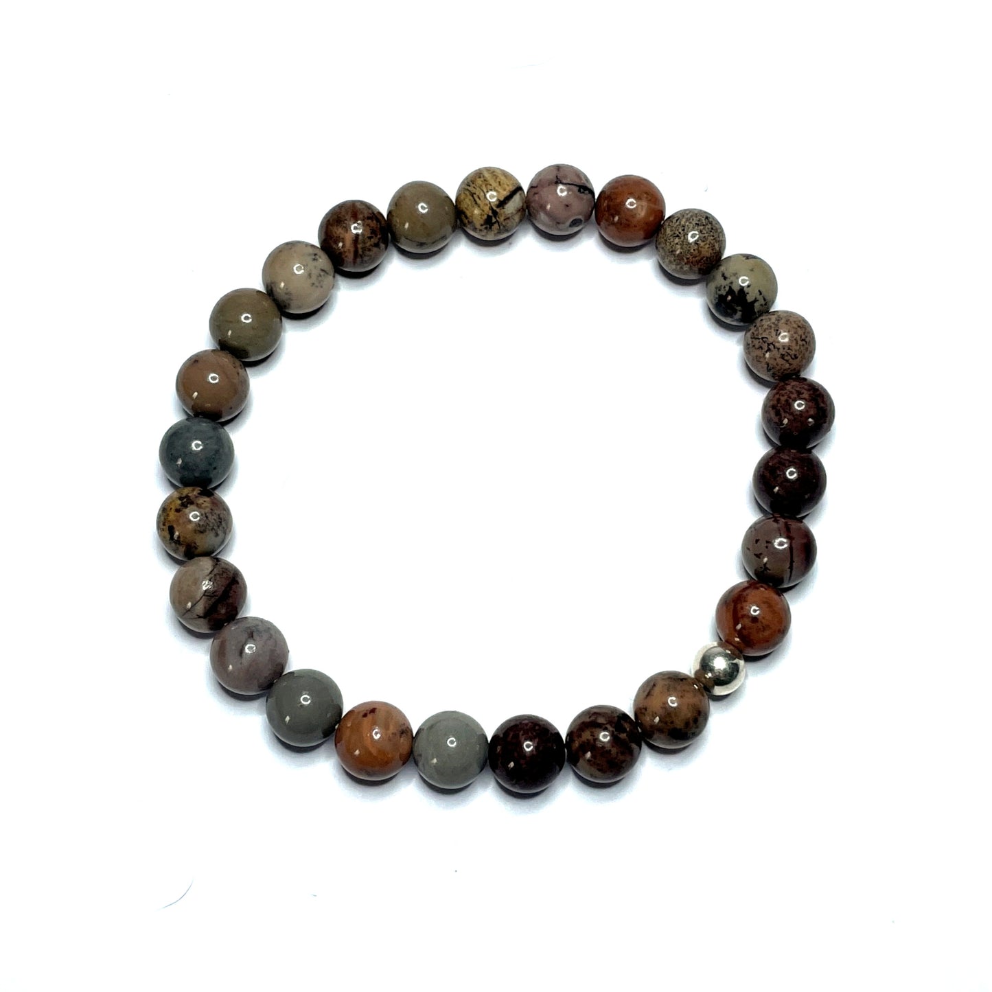 8mm Flower jasper gemstone bracelet