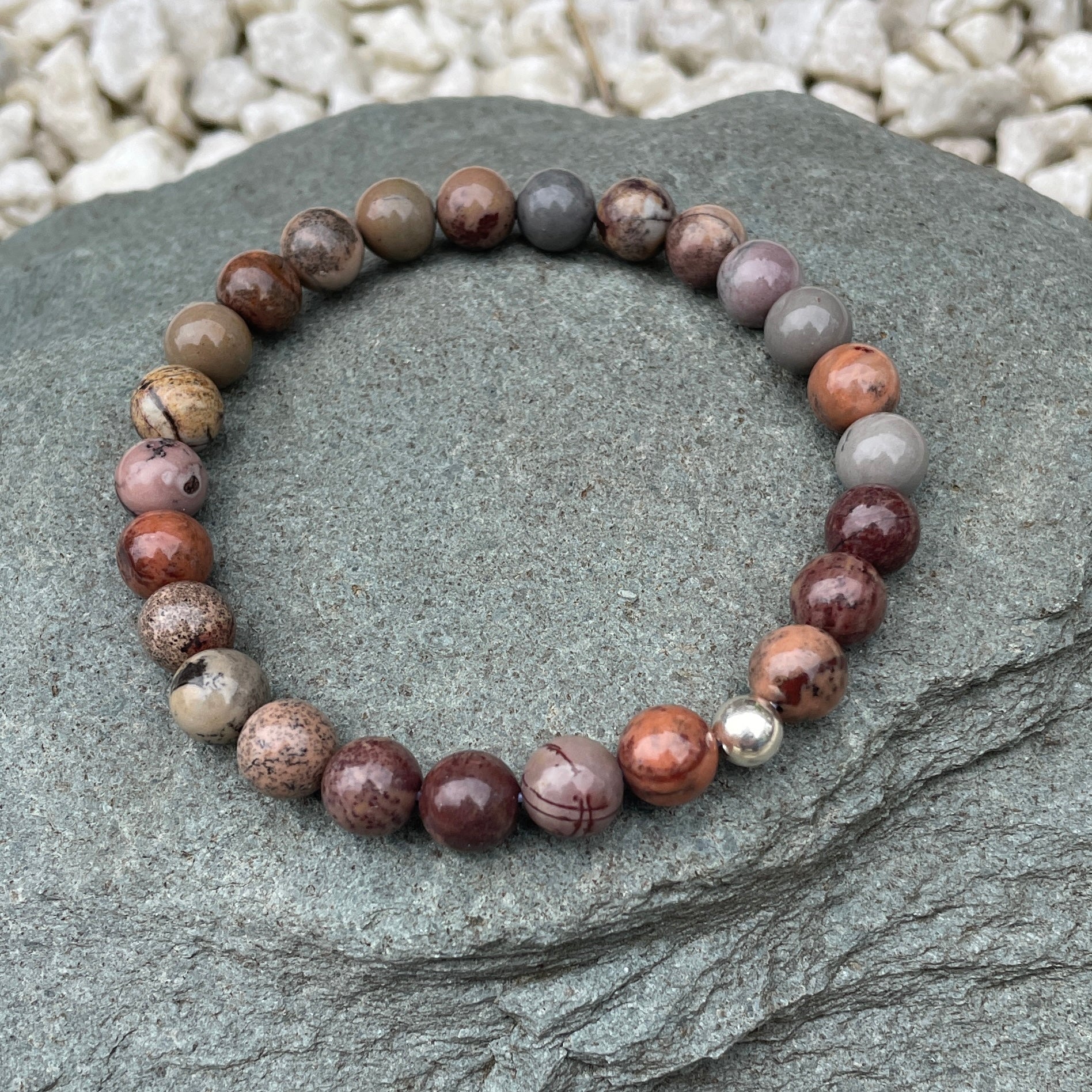 8mm Flower jasper crystal bracelet