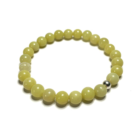 Lemon Jade Bracelet with sterling silver bead