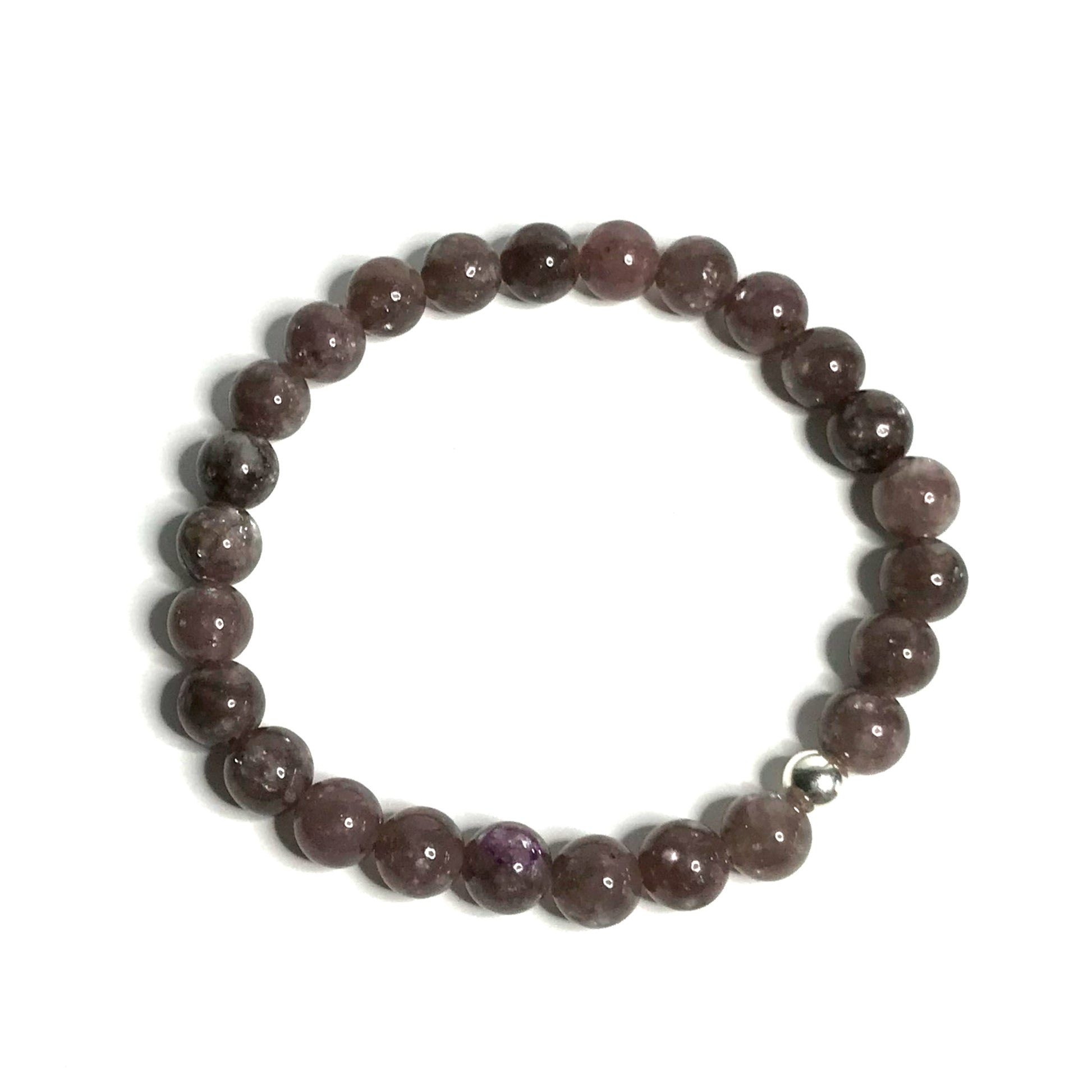 Lepidolite bead stretch bracelet