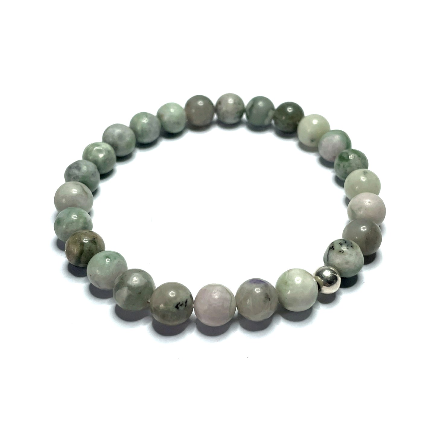 Peace Jade Bracelet with sterling silver bracelet