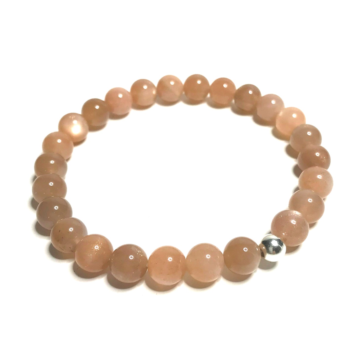 Sunstone Bracelet with sterling silver bead