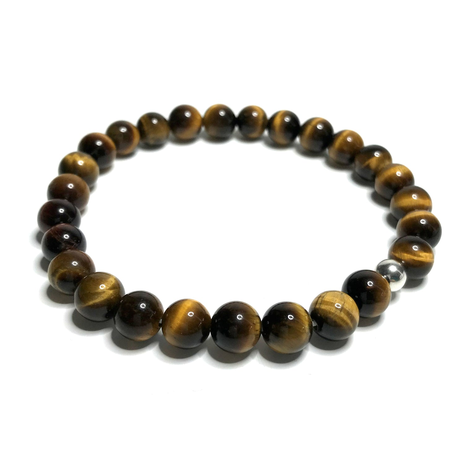 Tiger Eye Bracelet with sterling silver bead