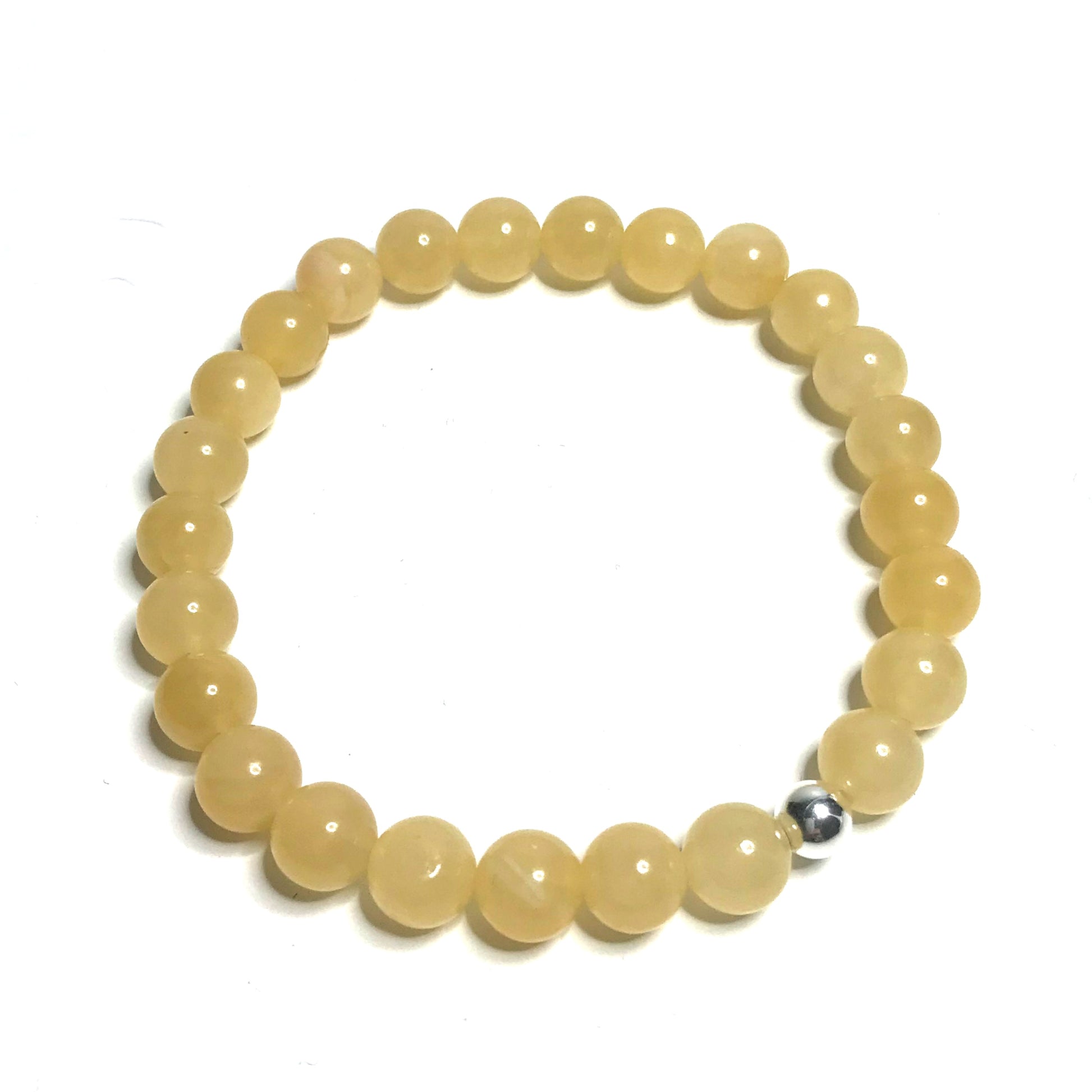 Yellow gemastone beaded stretch bracelet