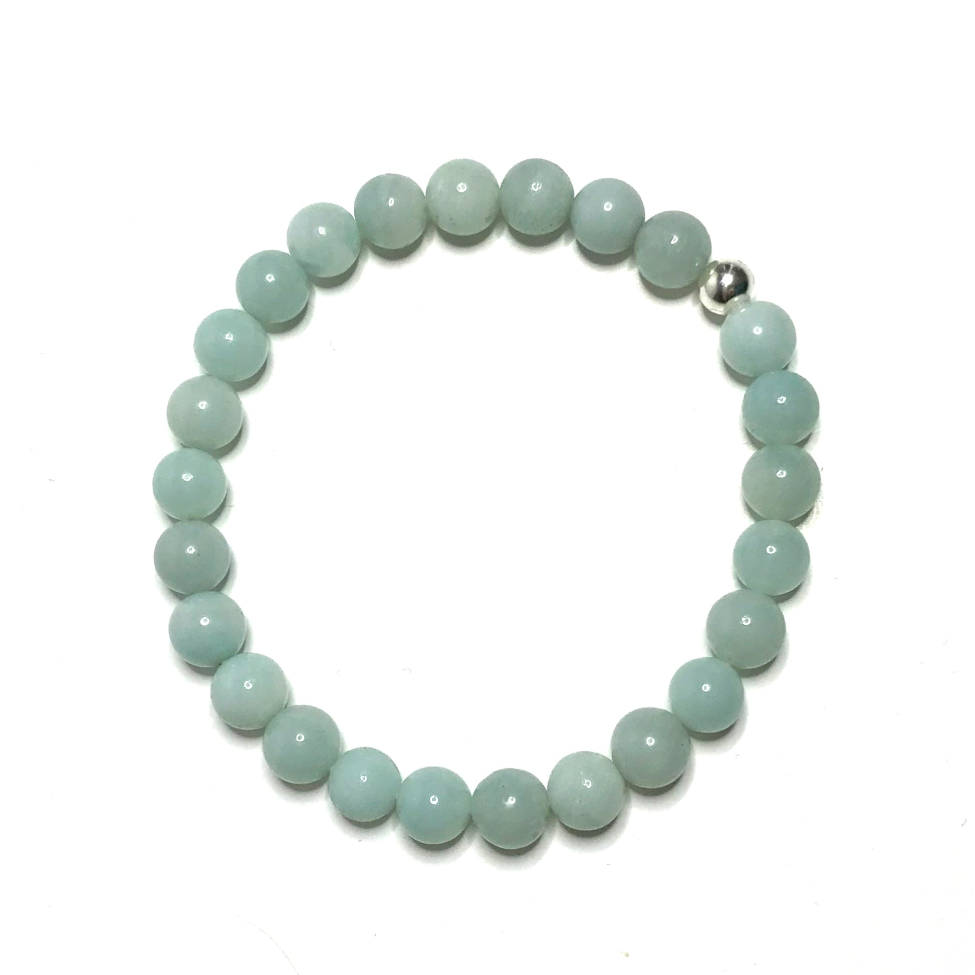 Pale green beaded crystal bracelet