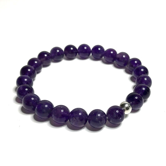 Amethyst Bracelet with sterling silver bead