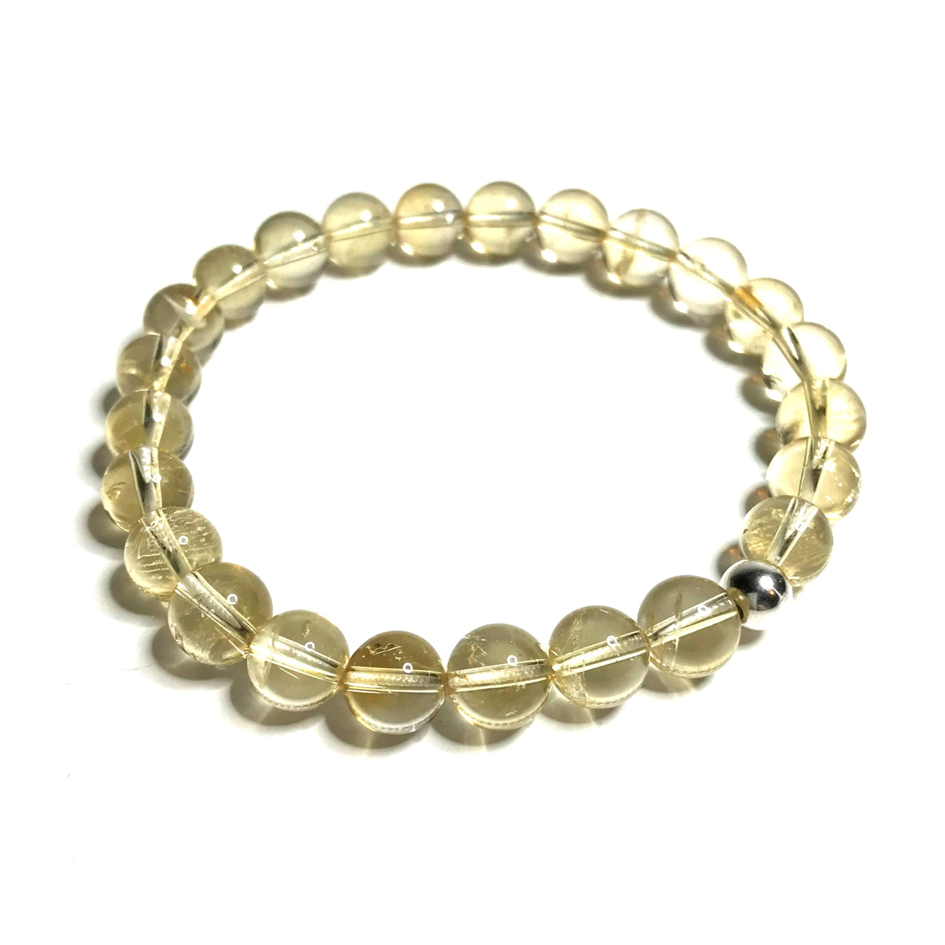 Citrine bracelet with sterling silver bead