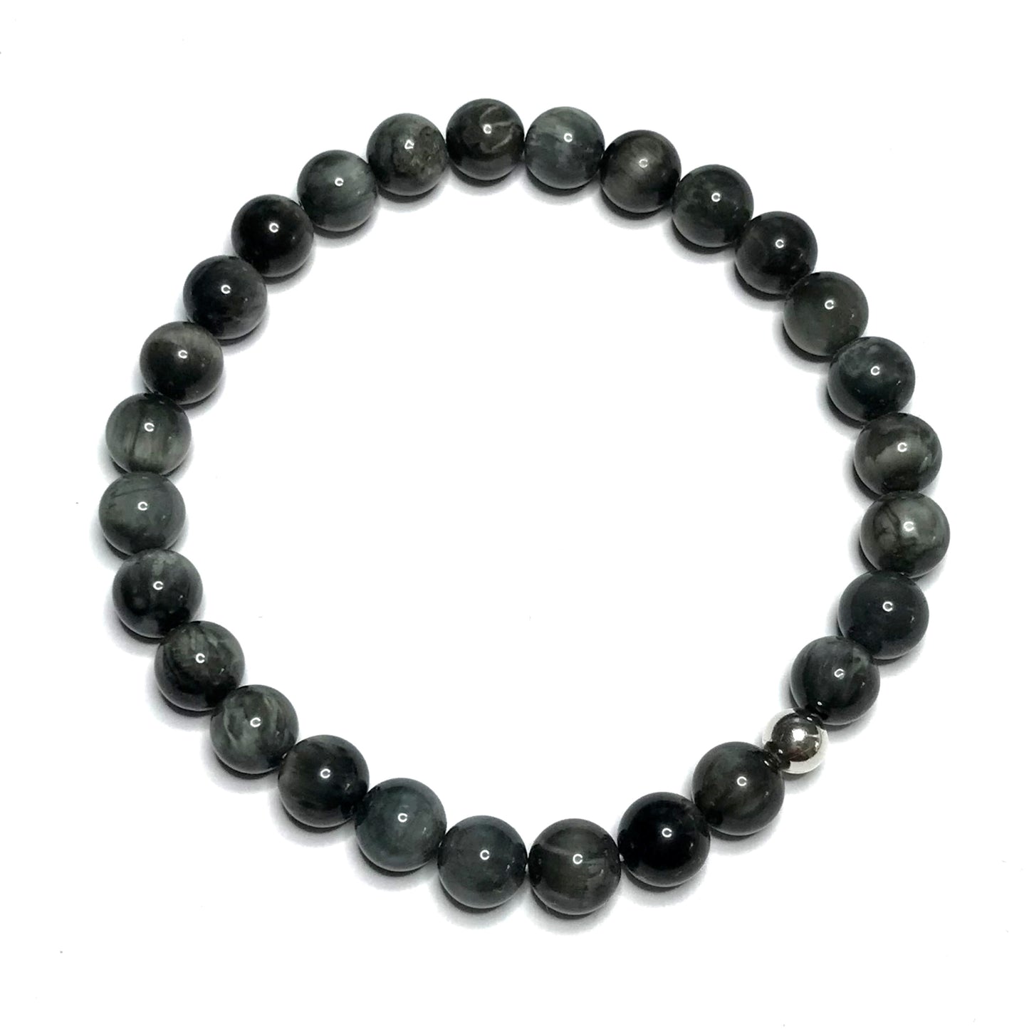 8mm hawk's eye crystal bracelet