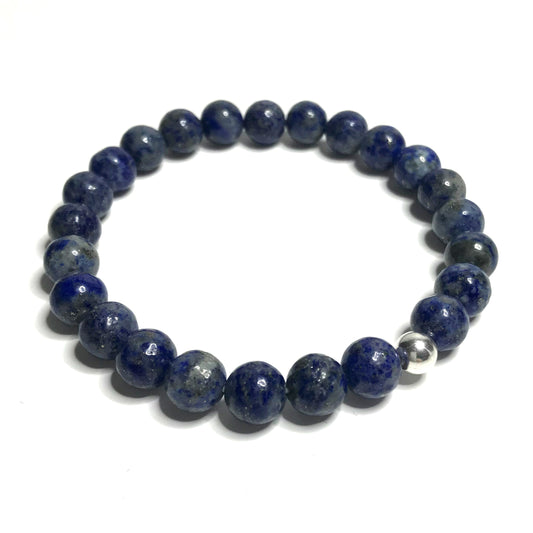 Lapis Lazuli Bracelet with sterling silver bead