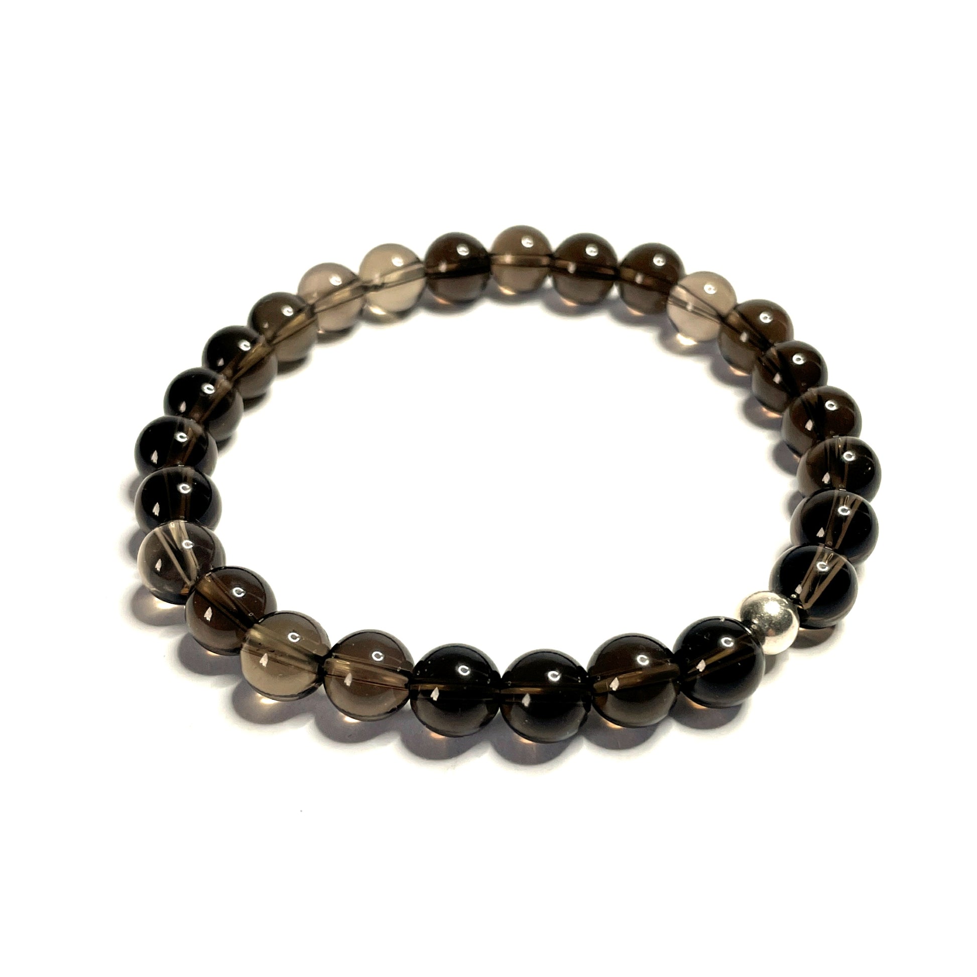 Smoky Quartz Bracelet with sterling silver bead