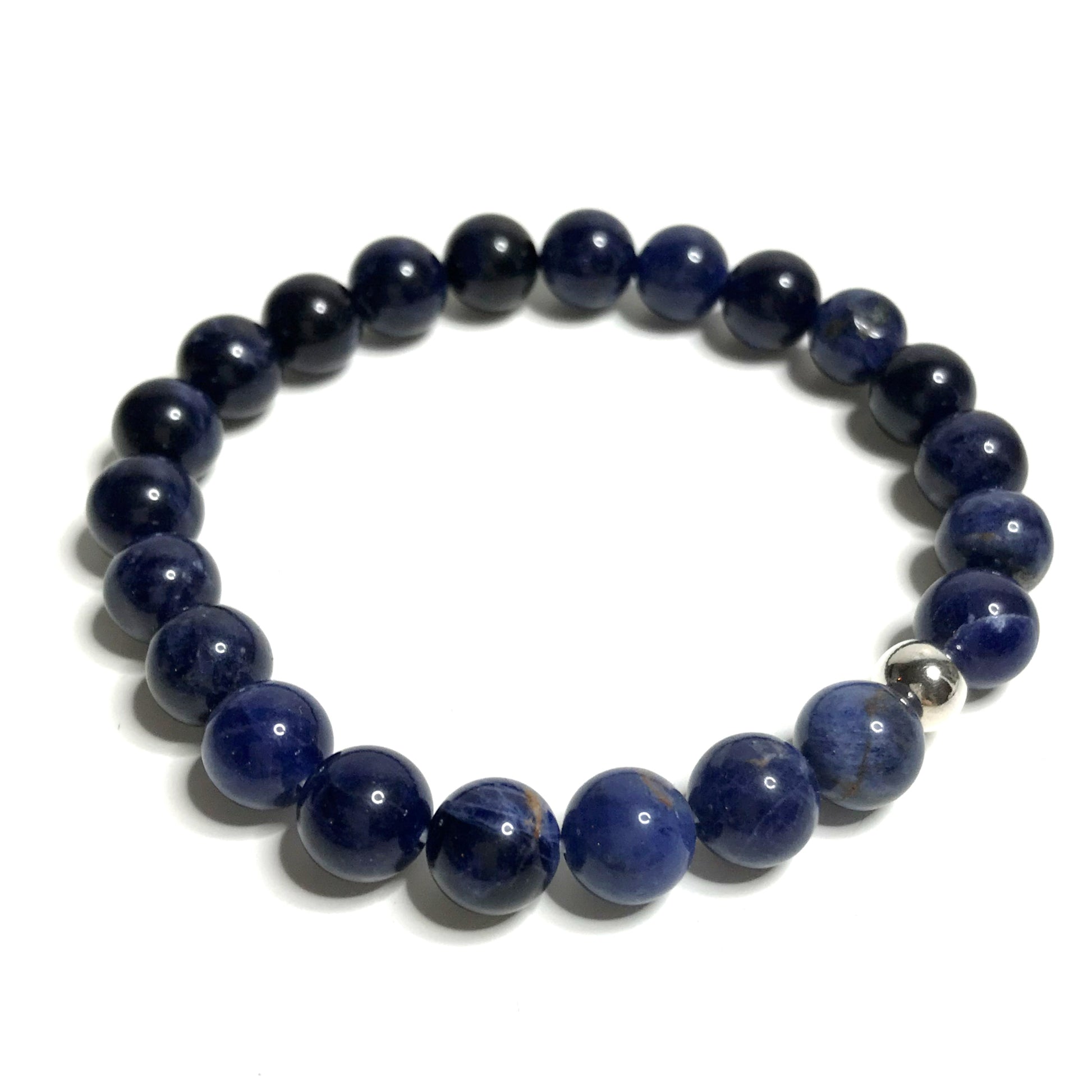 Sodalite Bracelet with sterling silver bead