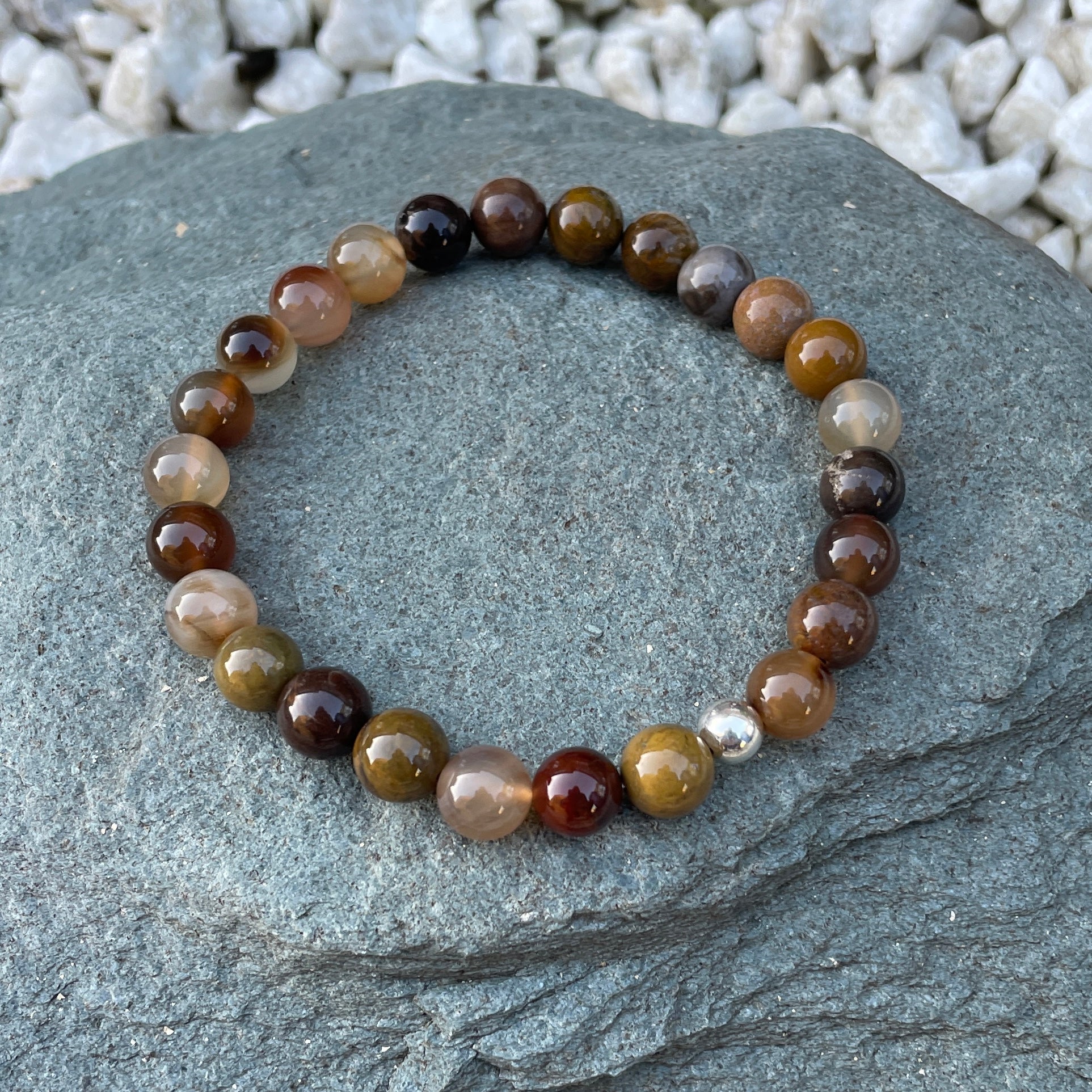 Wood jasper crystal bracelet