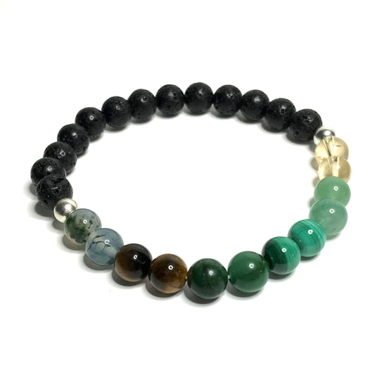 Abundance bracelet with lava rock