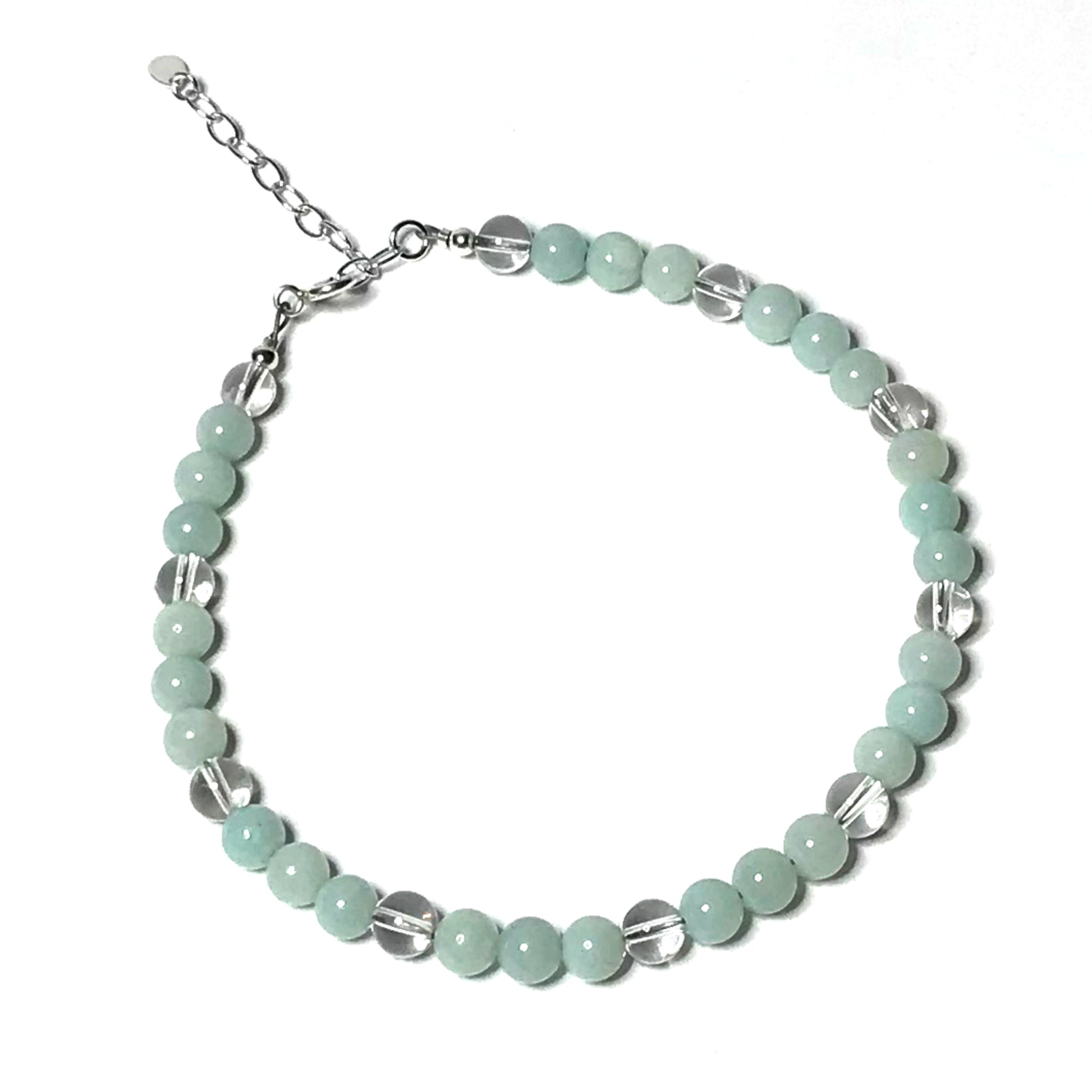 Amazonite anklet with sterling siver extender chain